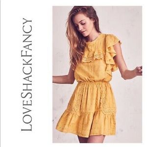 Loveshackfancy yellow mini dress